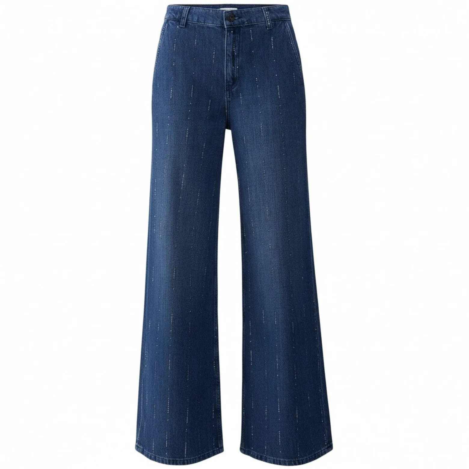 Jeans donna flare con strass