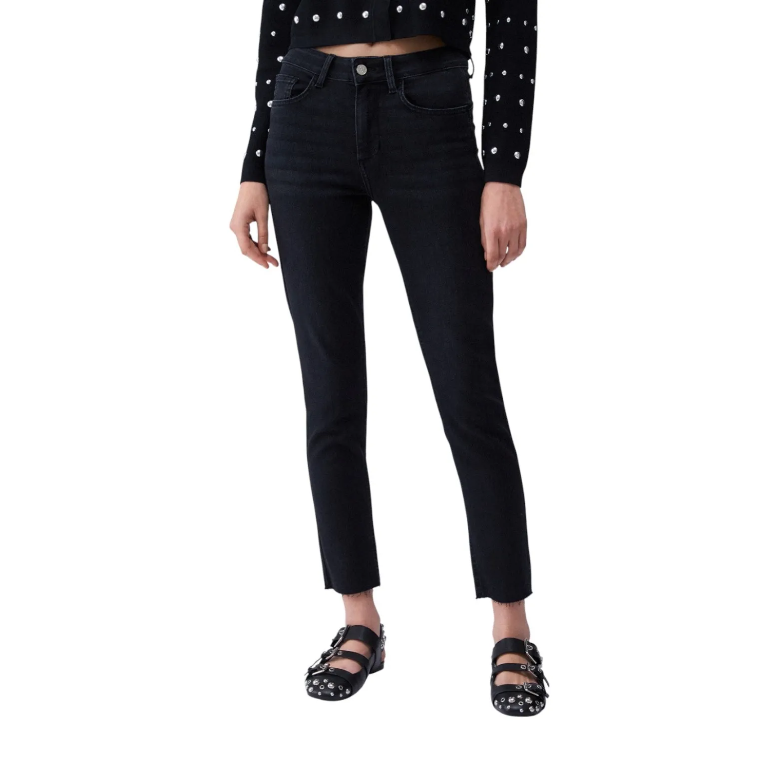 Jeans donna skinny a vita alta