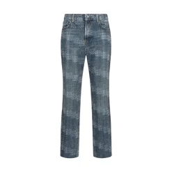 Jeans donna straight con strass