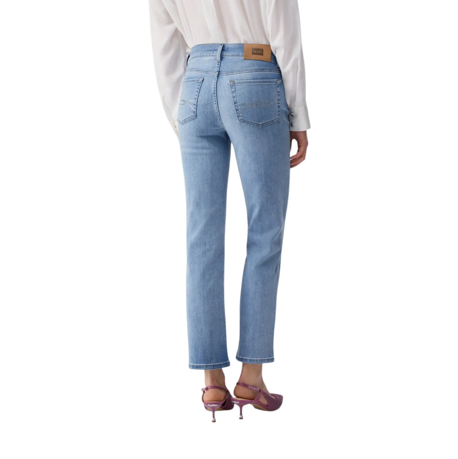 Jeans donna straight cropped