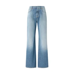 Jeans donna wide leg con scoloriture