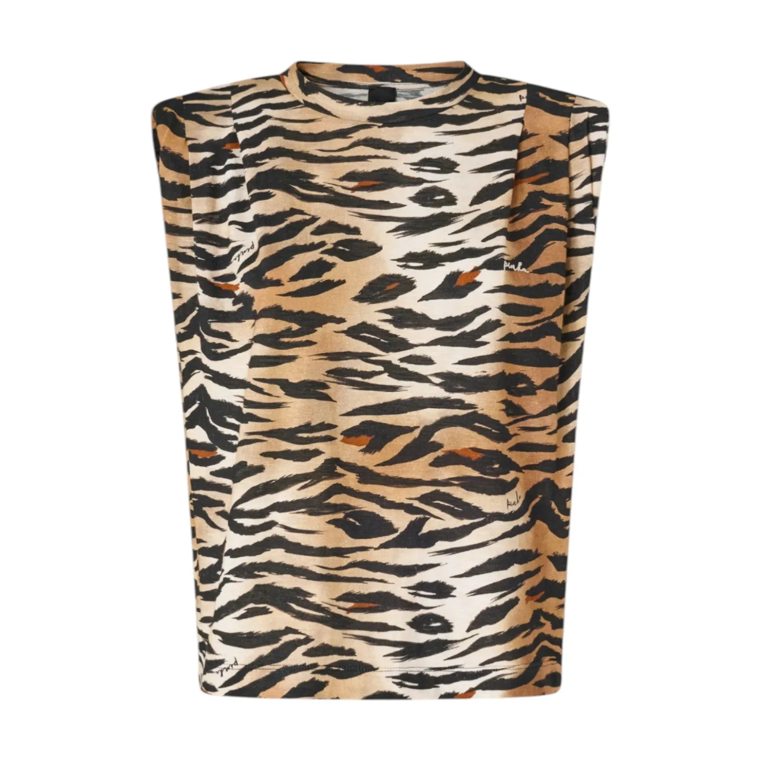 Maglia donna smanicata con stampa tigrata