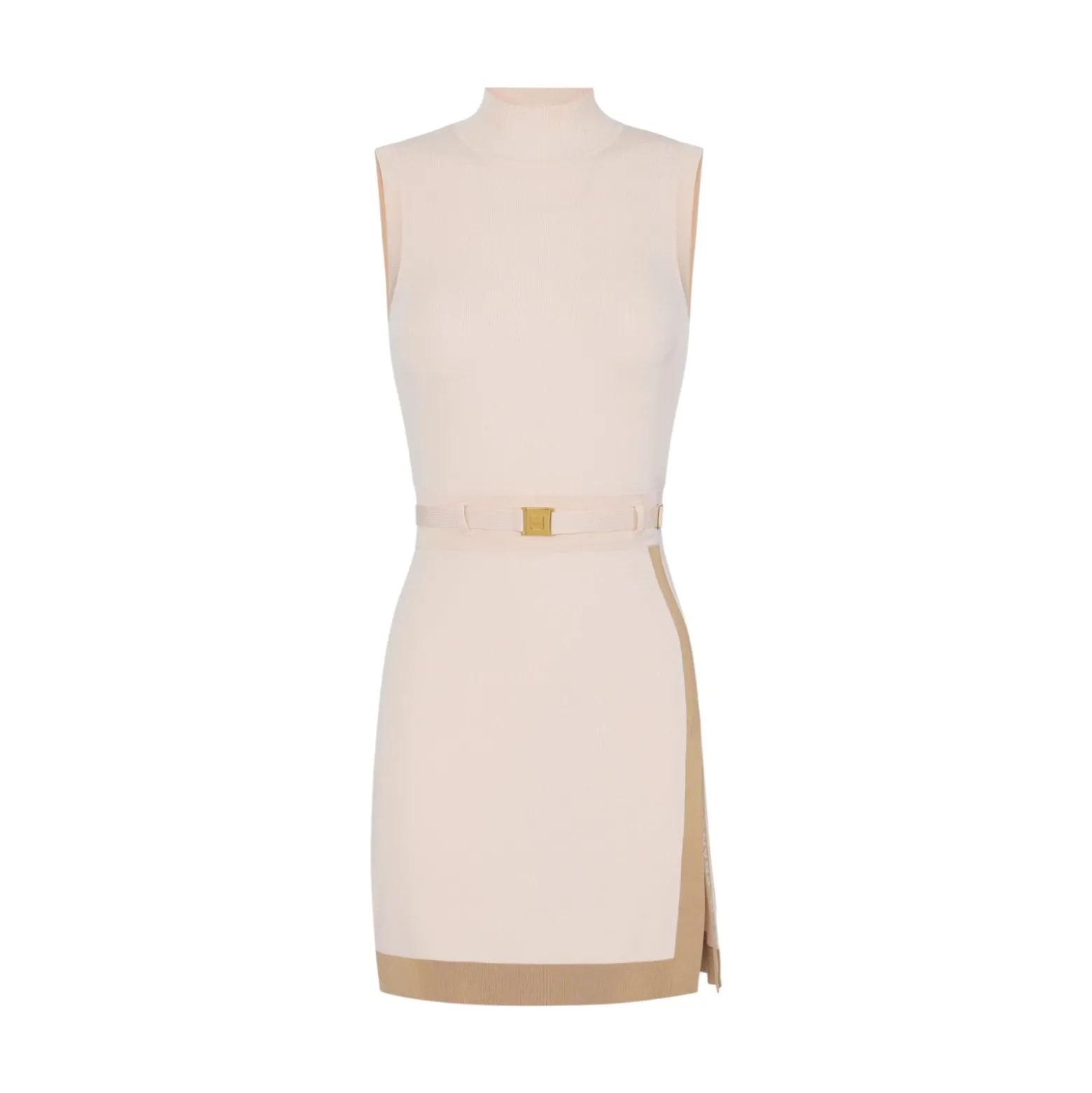 Mini donna abito in maglia con bande in viscosa lucida