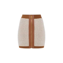 Minigonna donna in ciniglia con punto waffle