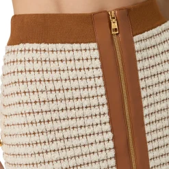 Minigonna donna in ciniglia con punto waffle