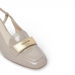 Mocassini donna slingback in vernice