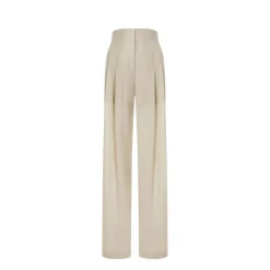 Pantalone donna ampio in voile di lana