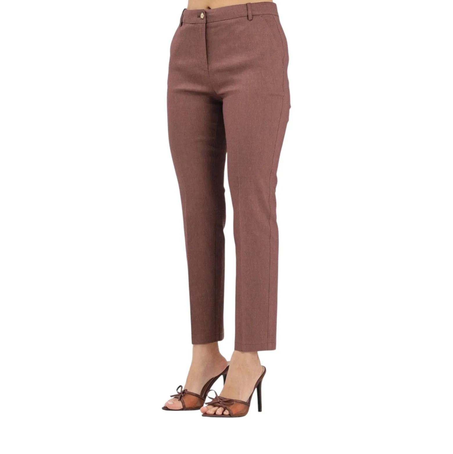 Pantalone donna elegante marrone