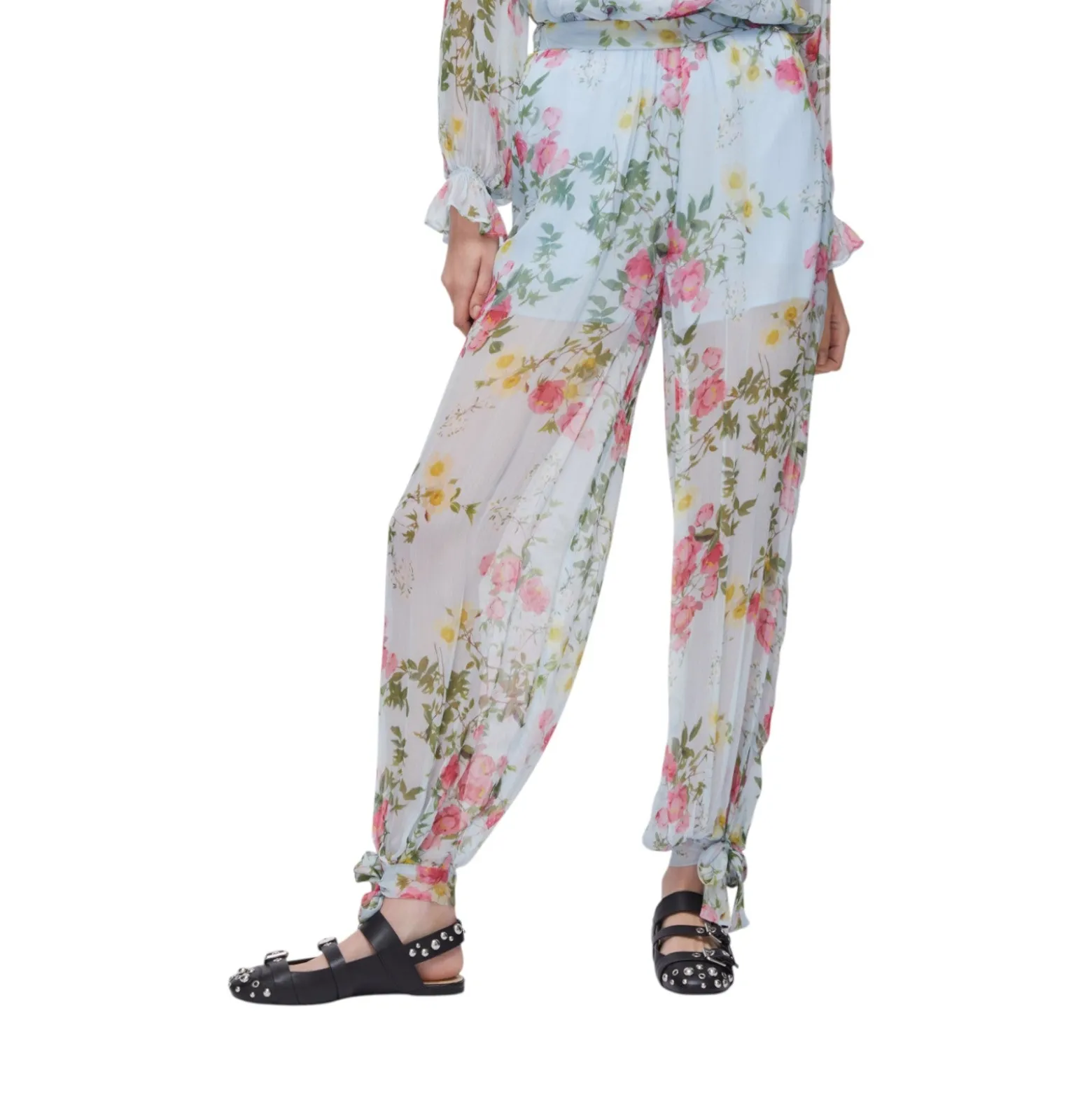 Pantaloni donna a fiori