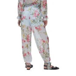 Pantaloni donna a fiori