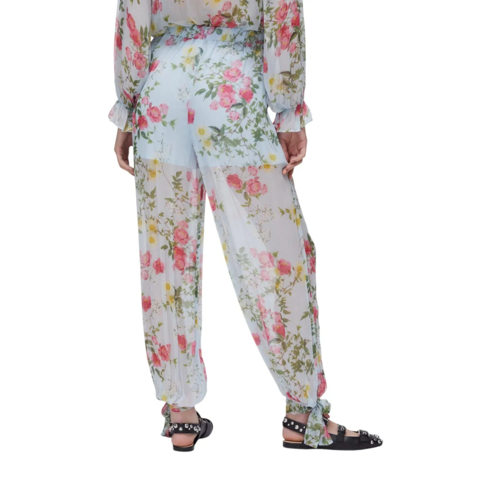 Pantaloni donna a fiori