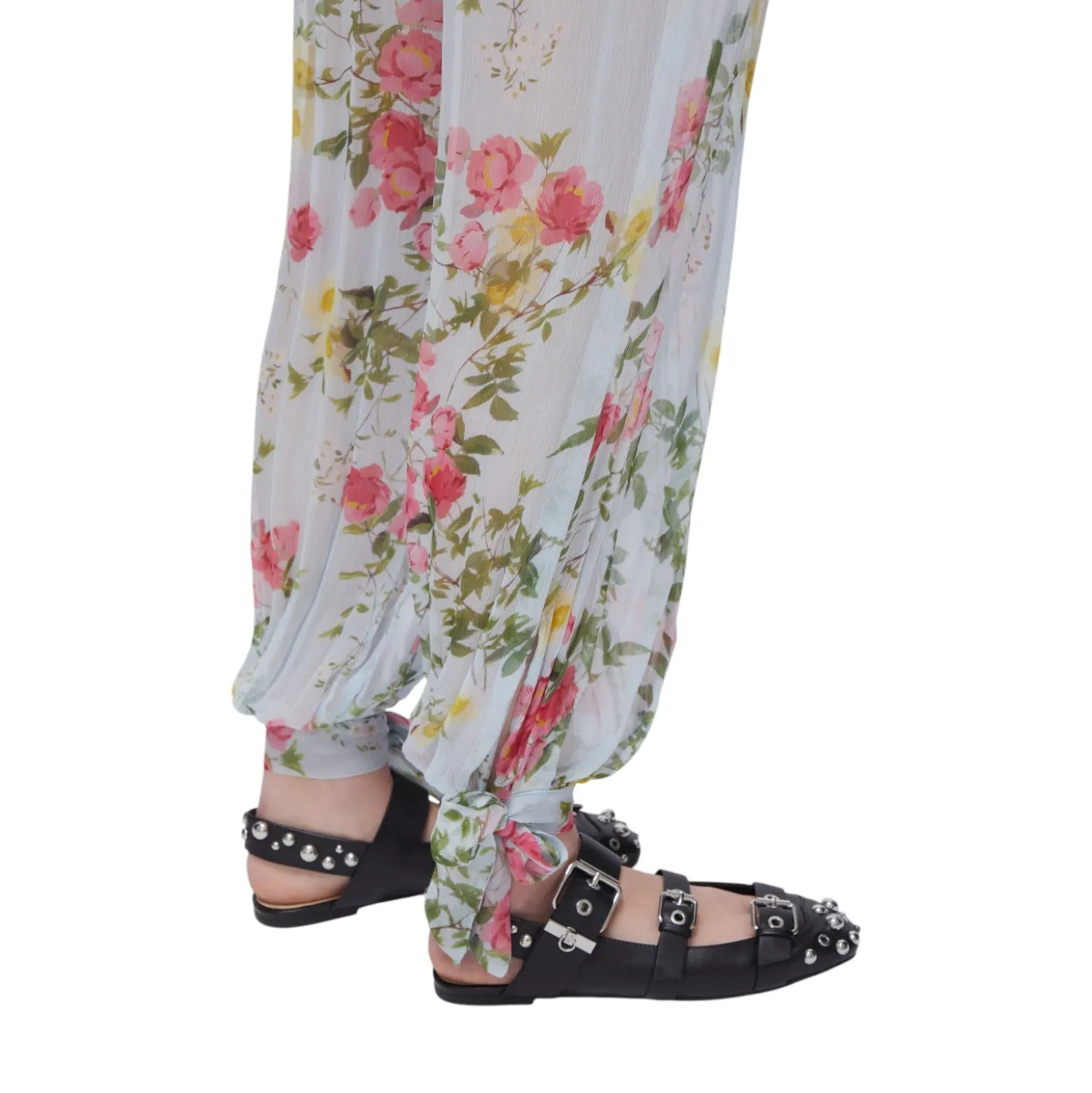 Pantaloni donna a fiori