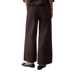 Pantaloni donna flare in popeline