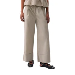 Pantaloni donna flare in popeline