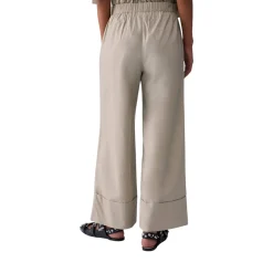 Pantaloni donna flare in popeline
