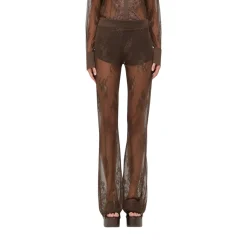 Pantaloni donna flare in pizzo