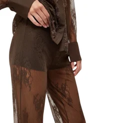 Pantaloni donna flare in pizzo
