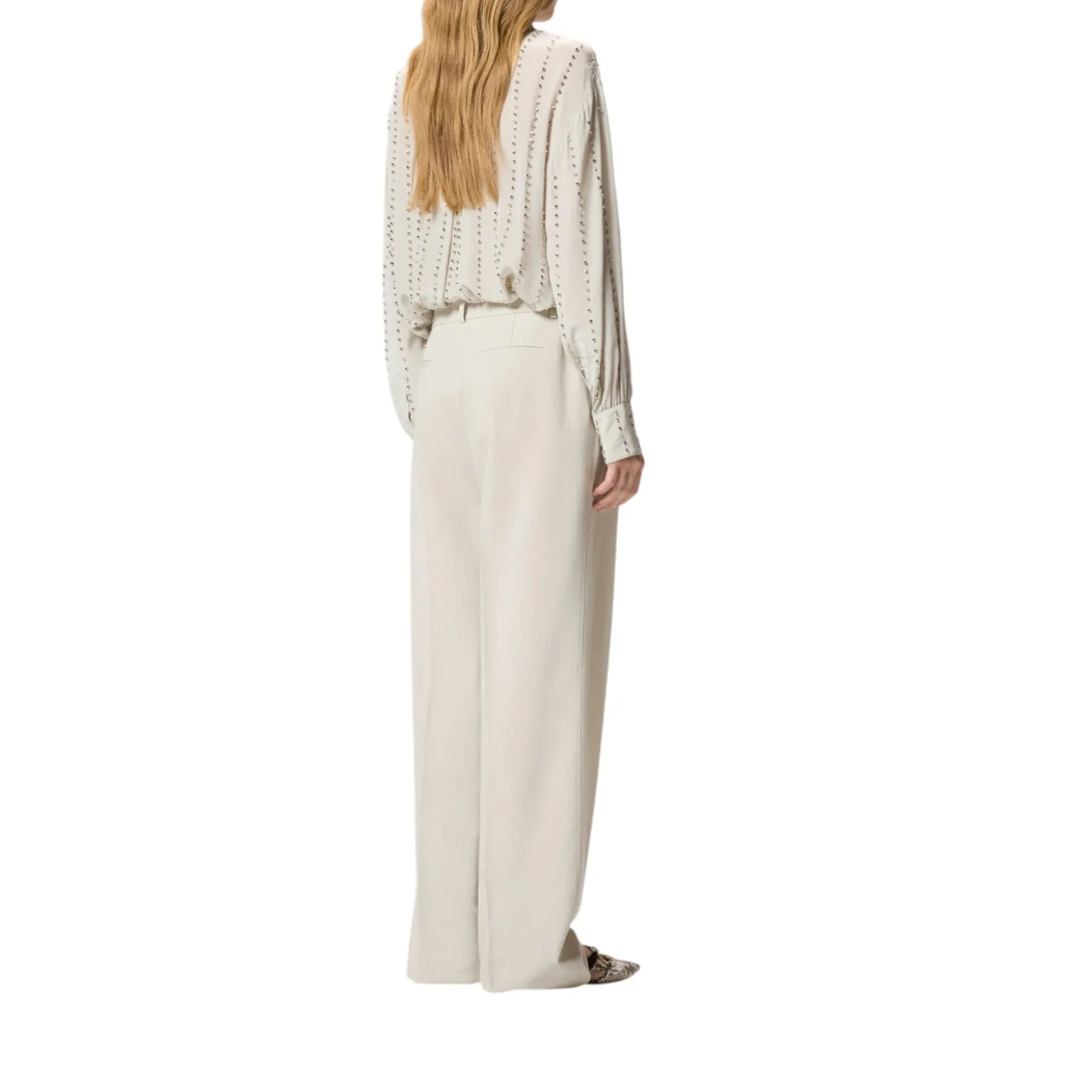 Pantaloni donna fluidi con piega stirata