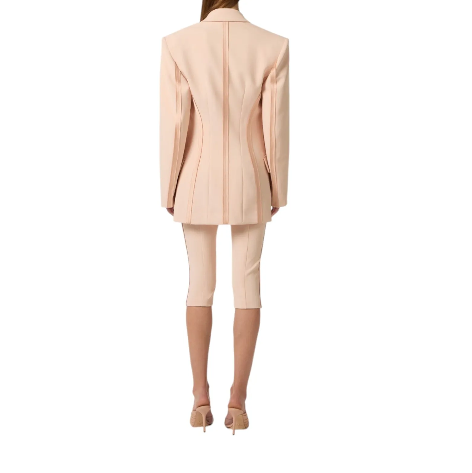 Pantaloni donna in crêpe leggero e raso