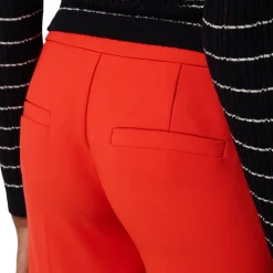 Pantaloni donna in crêpe leggero con motivi a taglio vivo