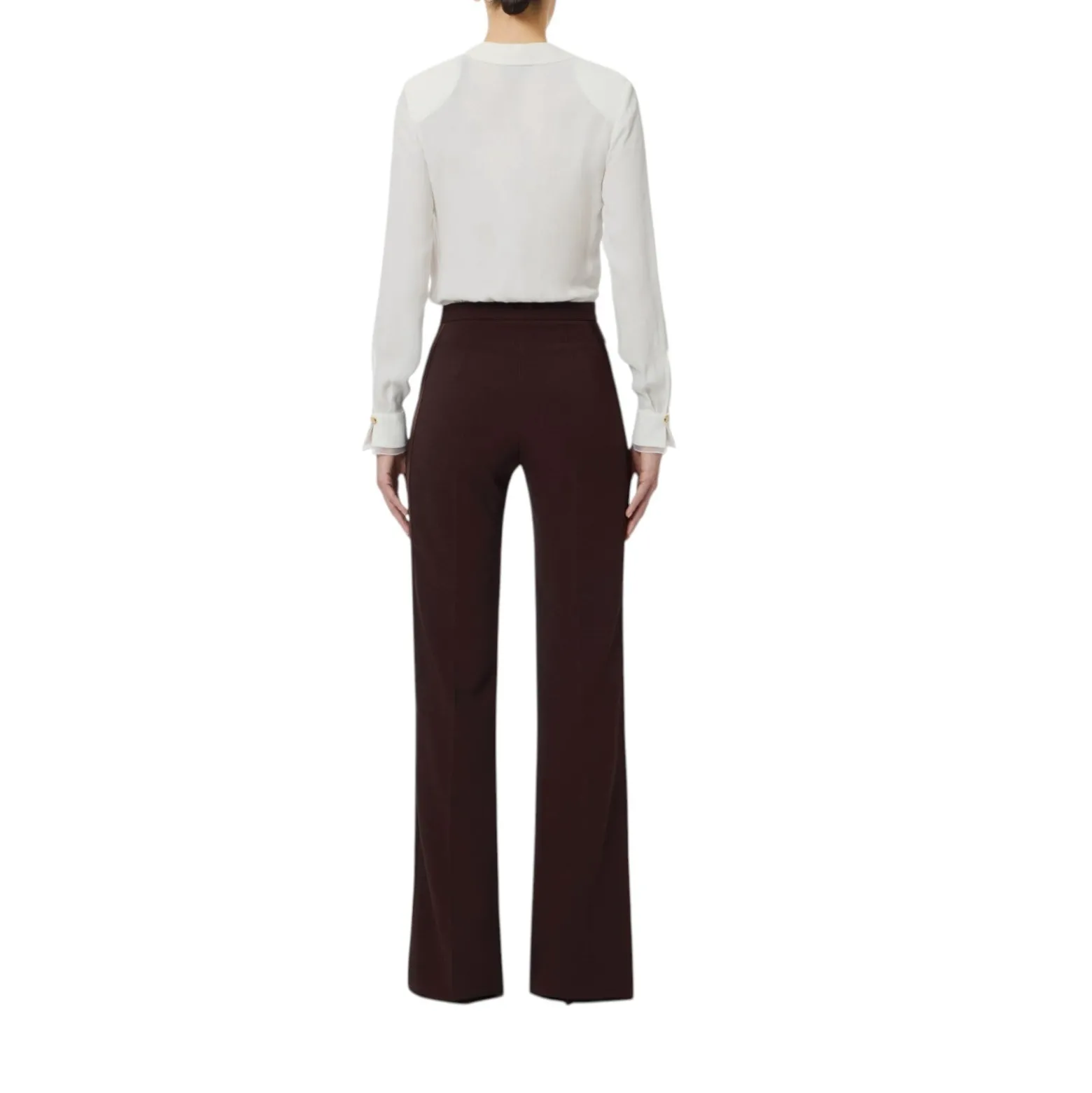 Pantaloni donna in crêpe leggero e raso