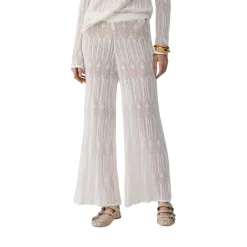 Pantaloni donna in maglia traforata