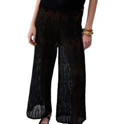 Pantaloni donna in maglia traforata
