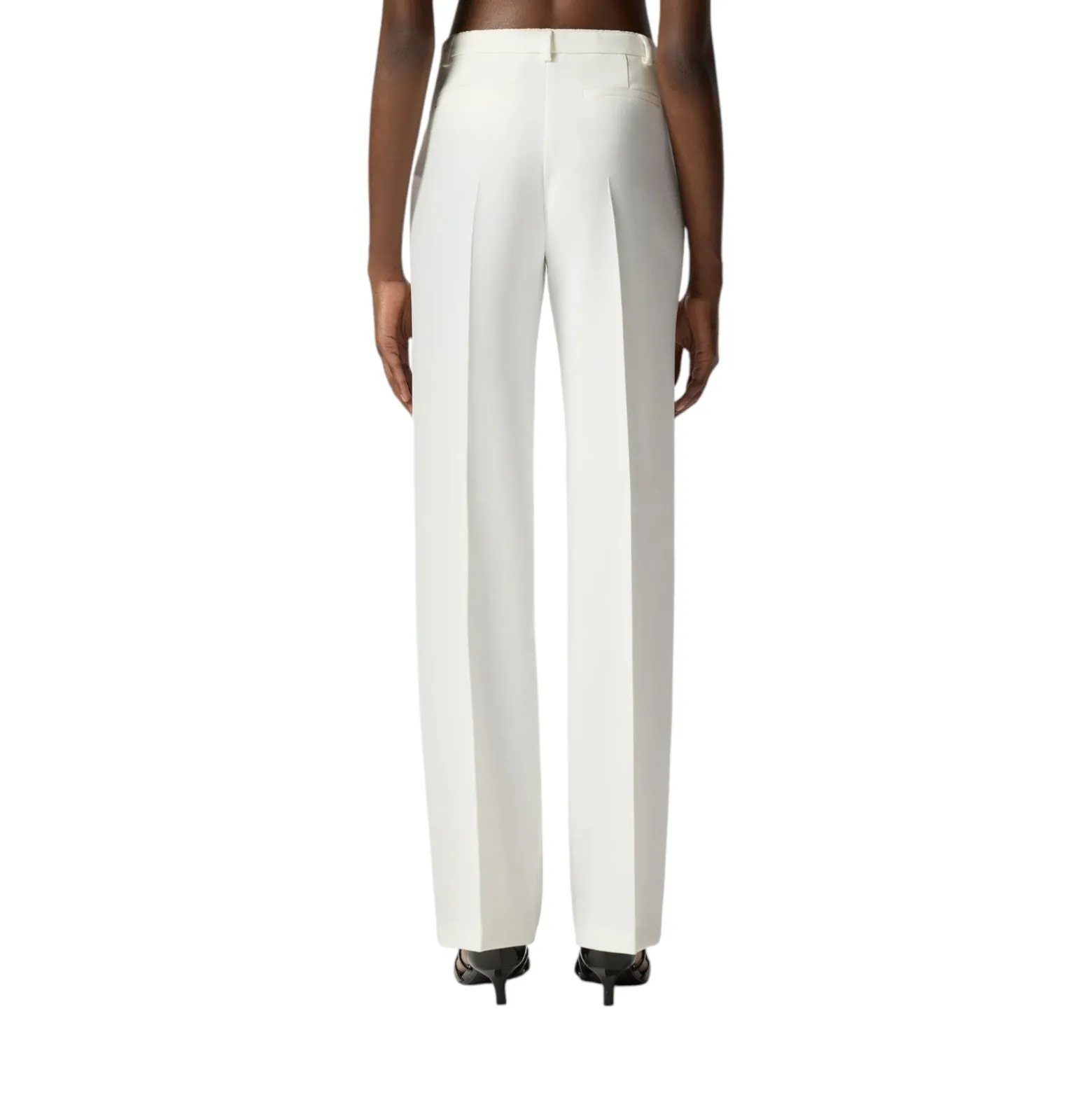 Pantaloni donna in tela con piega stirata