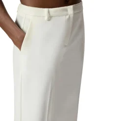 Pantaloni donna in tela con piega stirata