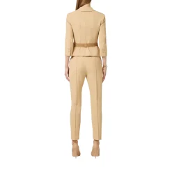 Pantaloni donna in tessuto tecnico bielastico con cintura