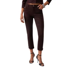 Pantaloni donna skinny con risvolto