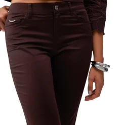 Pantaloni donna skinny con risvolto