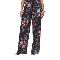 Pantaloni donna straight a fiori