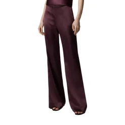Pantaloni donna svasati in satin
