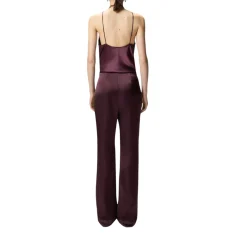 Pantaloni donna svasati in satin
