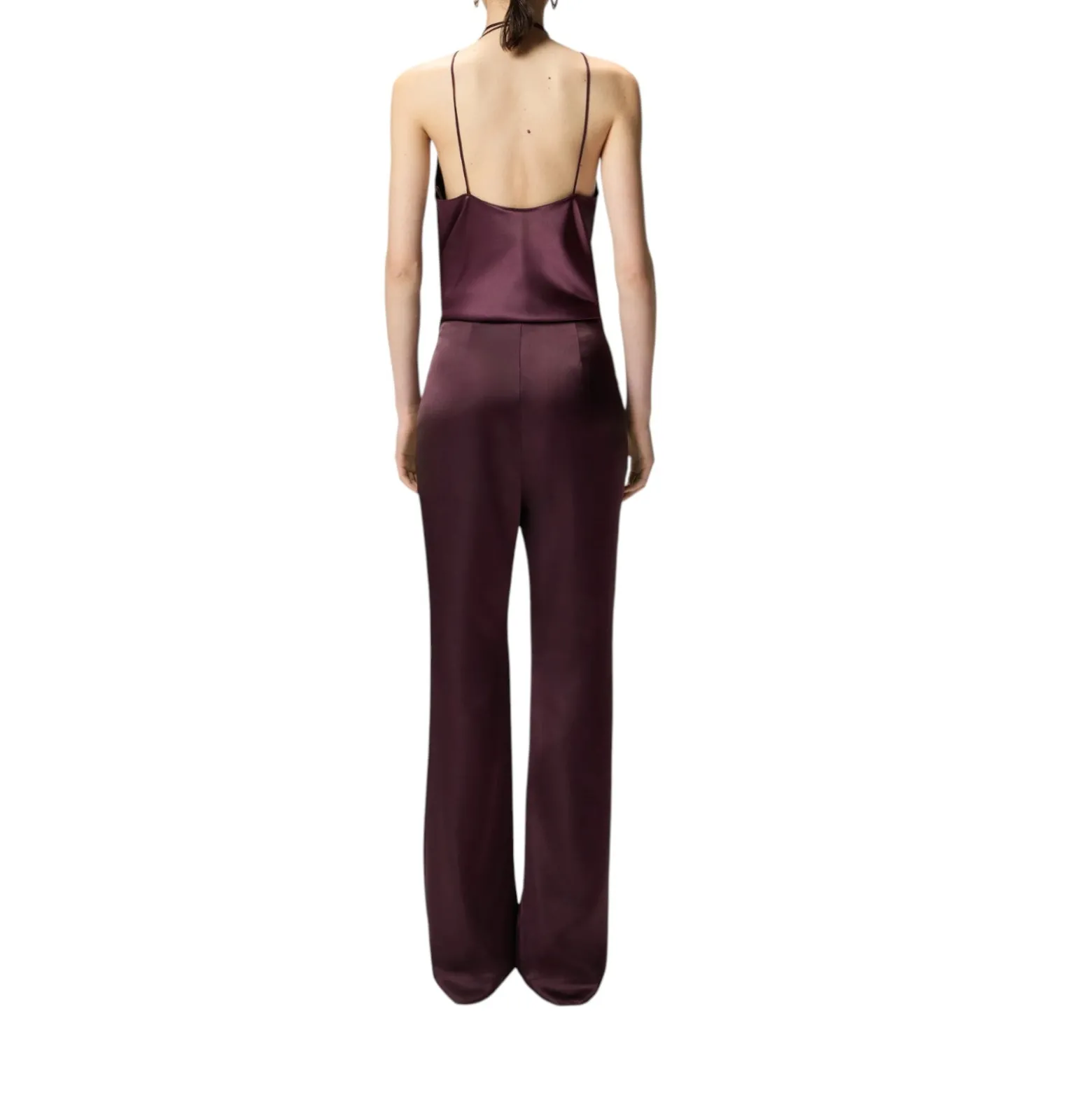 Pantaloni donna svasati in satin