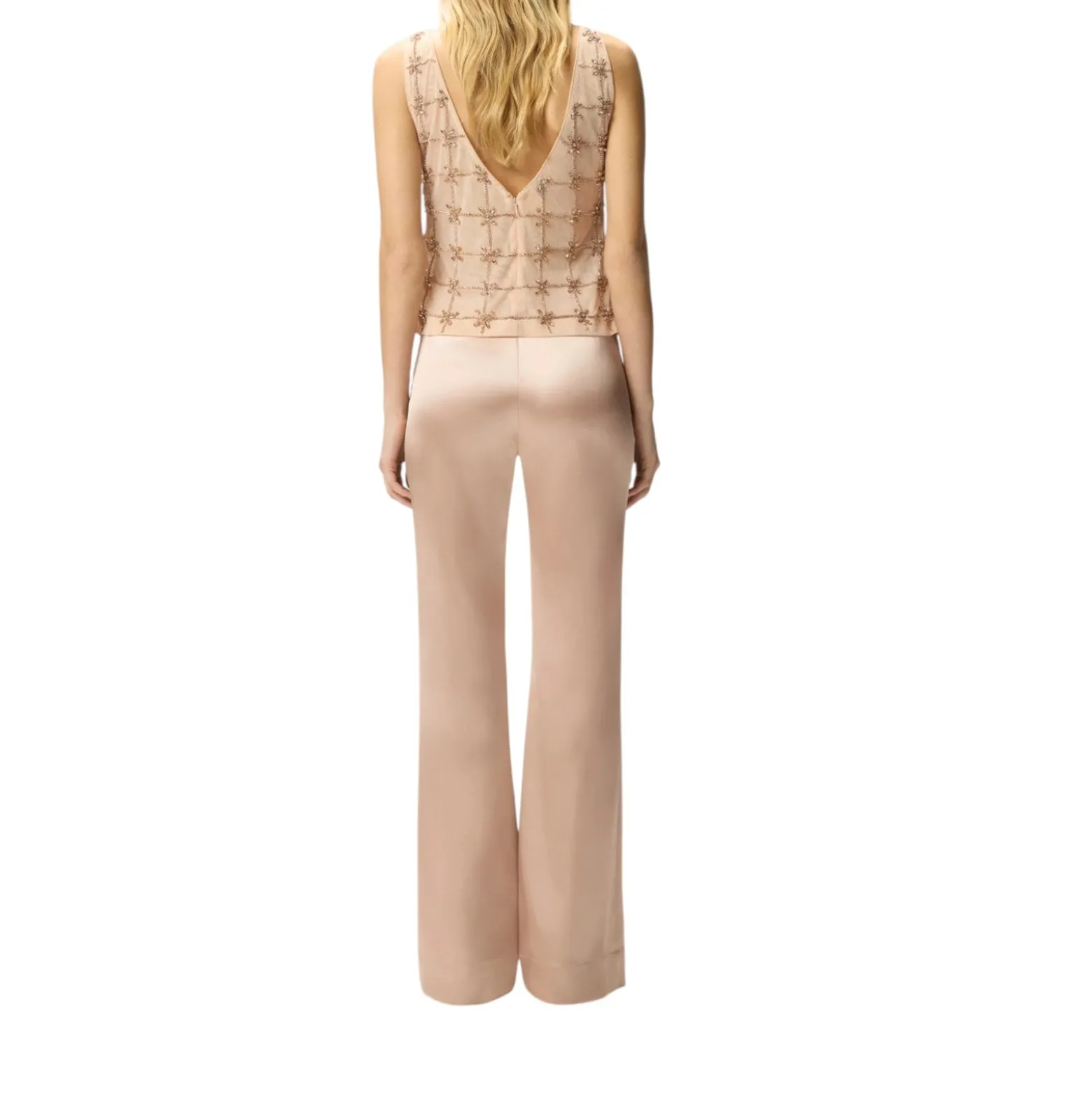 Pantaloni donna svasati in satin