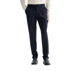 Pantaloni uomo slim-fit da completo in punto milano