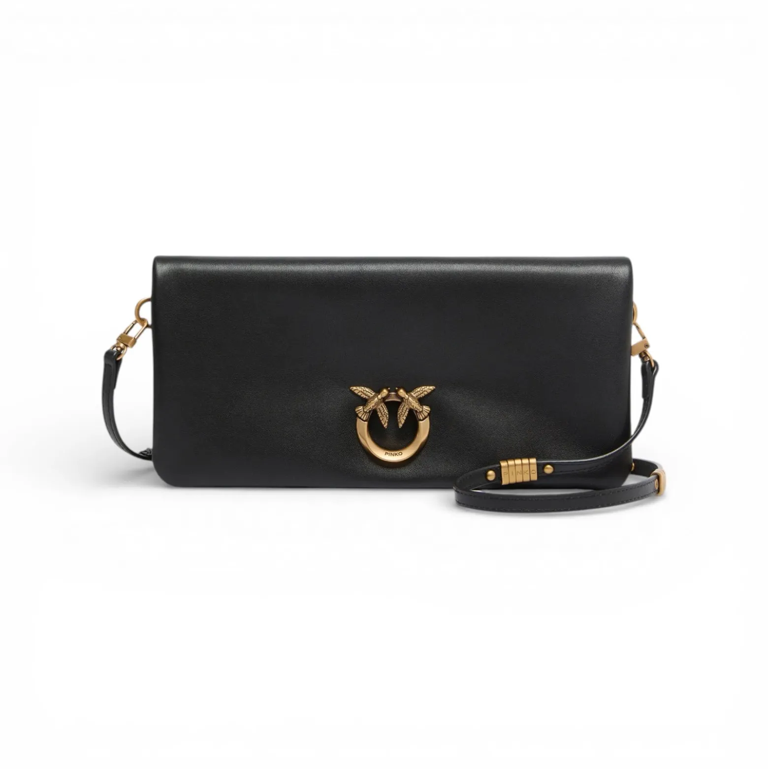 Pochette a tracolla media Love Bag Click Soft Horizontal in pelle