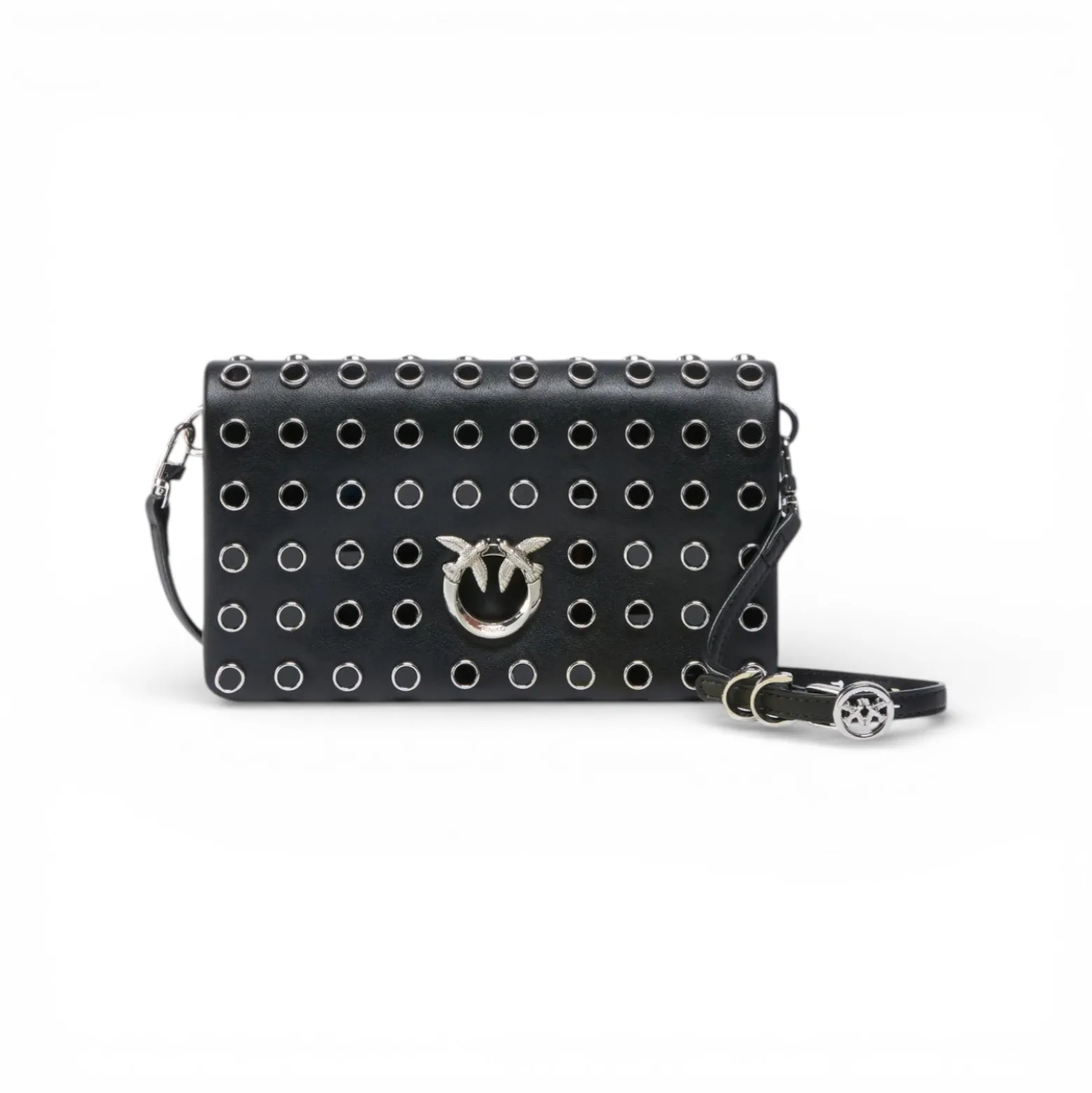 Pochette a tracolla piccola Love Bag Click Soft Horizontal Mini in pel