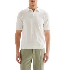 Polo Uomo in Maglia Basic Cotone Crepe Bianca QB24