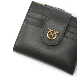 Portafoglio piccolo in pelle liscia con logo