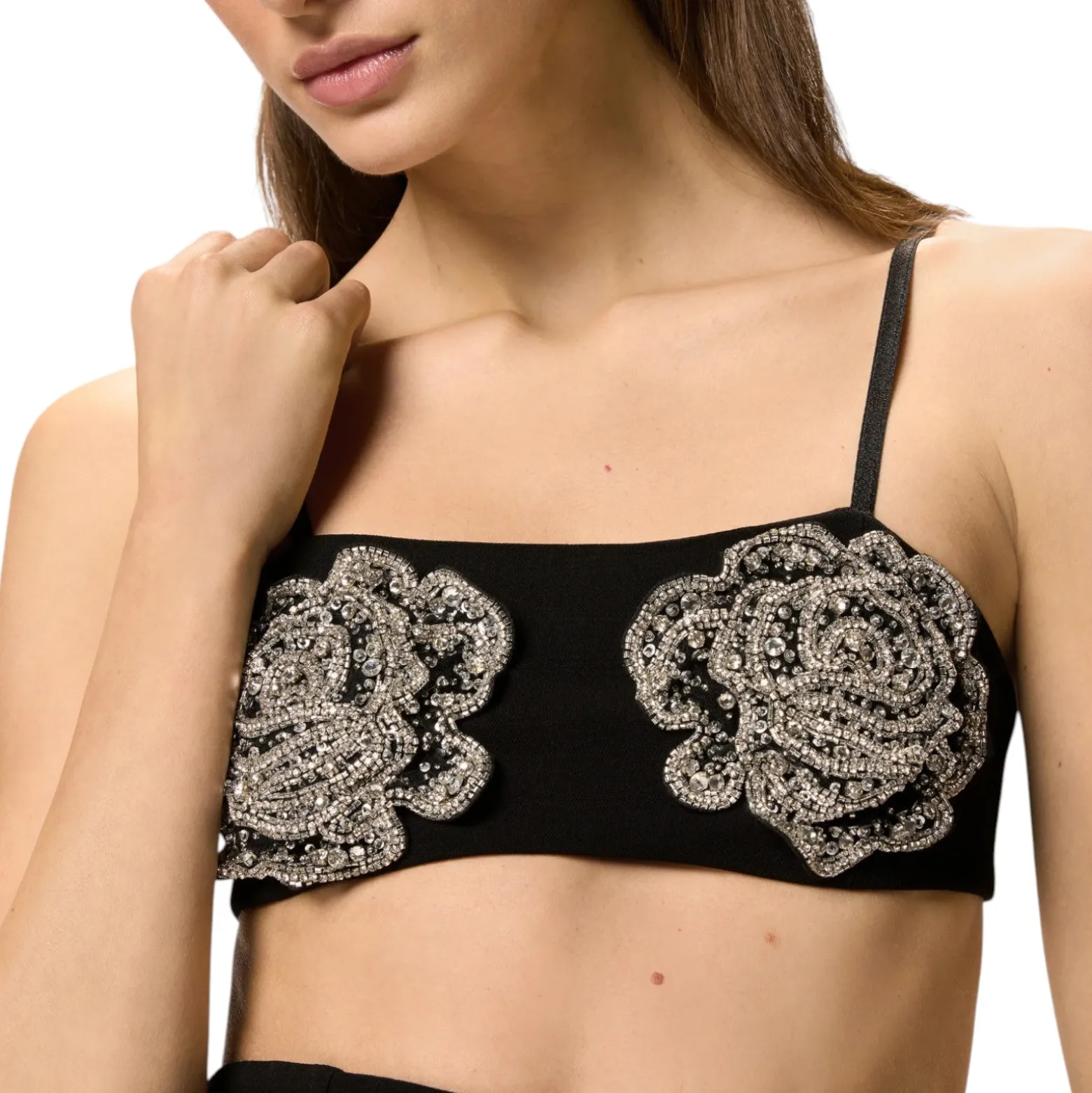 Reggiseno donna con rose gioiello ricamate