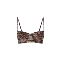 Reggiseno donna in cady e tulle con stampa alligatore