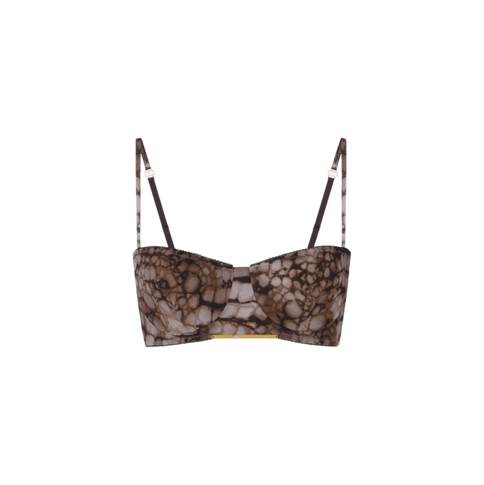 Reggiseno donna in cady e tulle con stampa alligatore