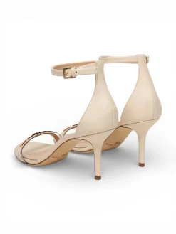 Sandalo donna in pelle con inserto trasparente