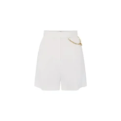 Shorts donna in gabardina con logo gioiello