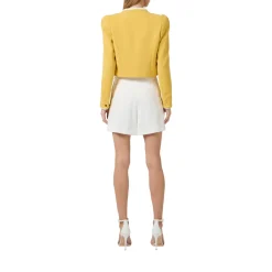 Shorts donna in gabardina con logo gioiello
