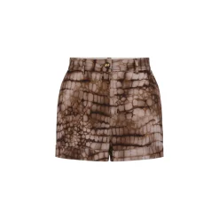 Shorts donna in jersey leggero con stampa alligatore