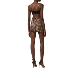 Shorts donna in jersey leggero con stampa alligatore